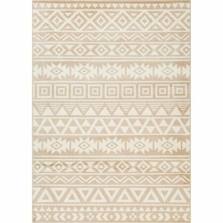 LBAIET 5 x 7 ft. Mindoro Geometric Rectangle Area Rug, Beige MN450E57